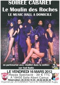 soirée cabaret le 16 Mars à 19h30