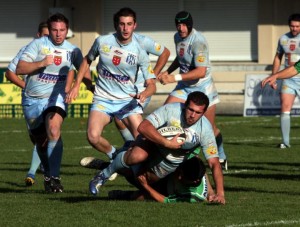 Les Saint-Gaudinois en position plus que favorable, ce dimanche sur leur terrain. Photo DDM, Jal, archives.